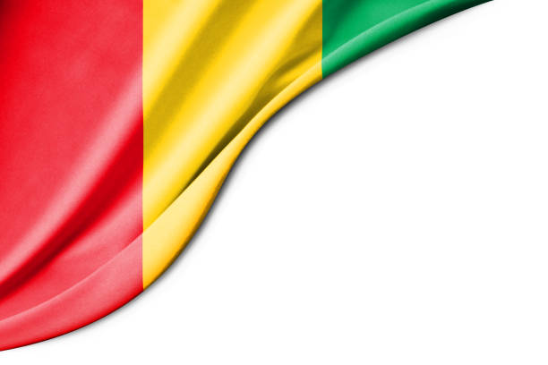istock Guinea flag. 3d illustration. with white background space for text. 1371233999