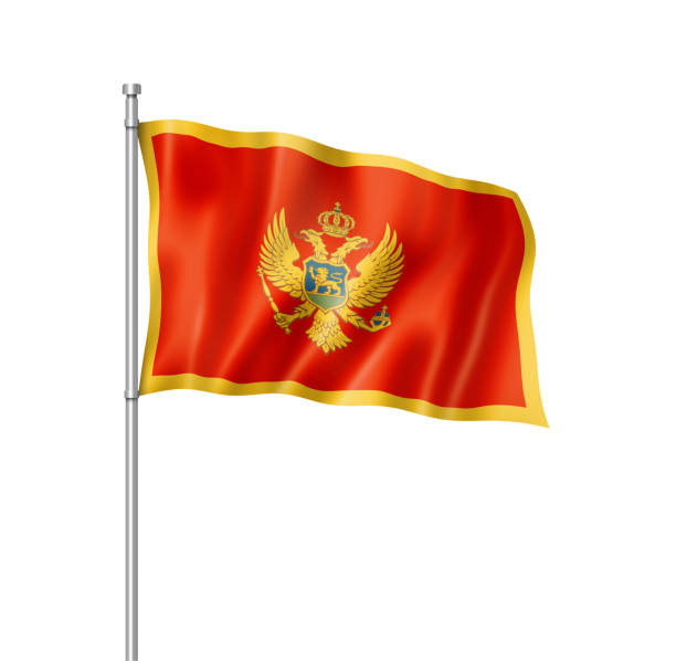 istock Montenegro flag isolated on white 1371234133