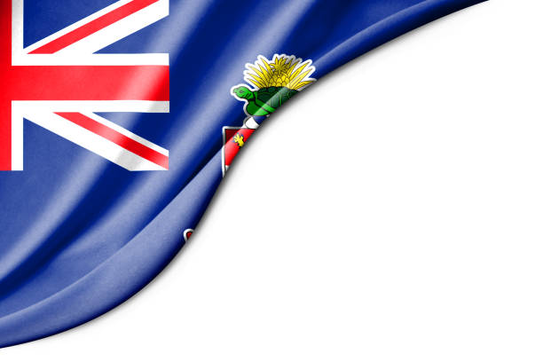 Cayman Islands flag. 3d illustration. with white background space for text. Close-up view.