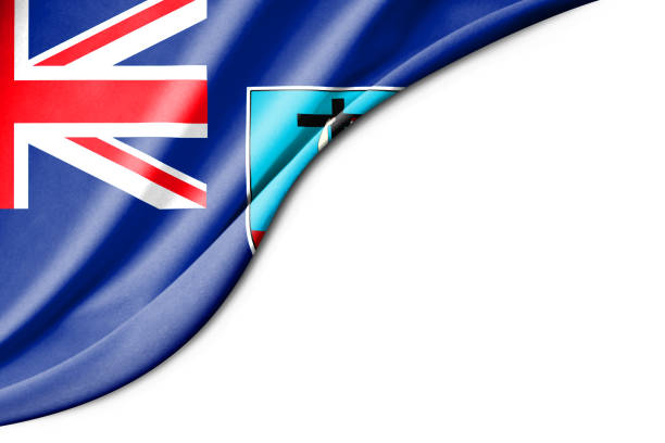 Montserrat flag. 3d illustration. with white background space for text. Close-up view.