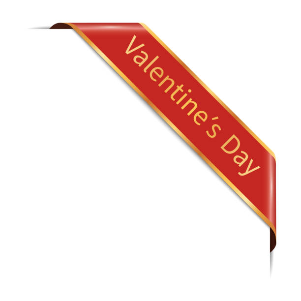 istock VALENTINE´S DAY - vector illustration of red corner ribbon banner with gold frame on white background 1371234912