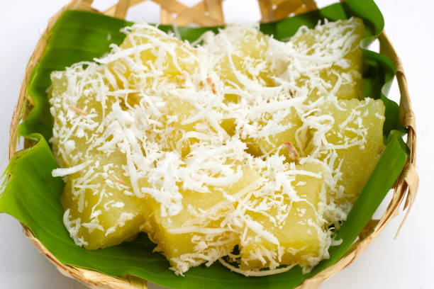 istock Steamed cassava cake. Thai dessert 1371236077
