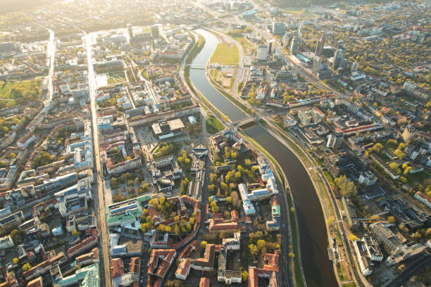 istock Panorama of sunny Vilnius old town 1371237450