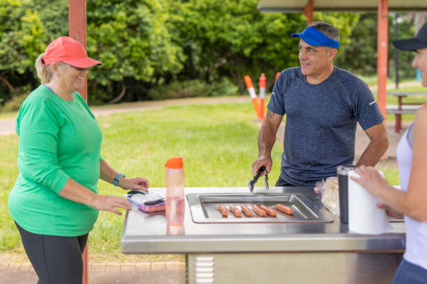 istock Group of friends at a BBQ 1371241666