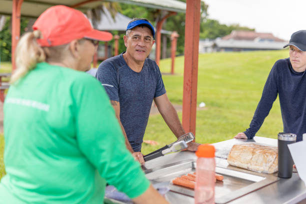 istock Group of friends at a BBQ 1371241667