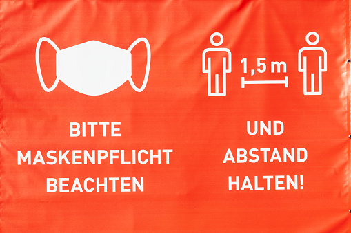 Use shield mouthguard and keep your distance, Germany, Europe