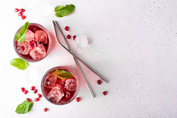 istock pomegranate juice with pomegranate seeds, mint and ice 1371242582