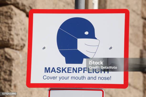 Use Shield Mouthguard Mask Obligation Hamburg Germany Europe Stock Photo - Download Image Now
