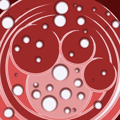 abstract background with geometric shapes circles in red shades