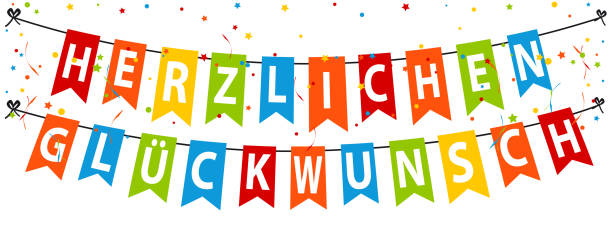 istock German Party Banner Happy Birthday - Colorful Vector Illustration - Isolated On White Background 1371250926