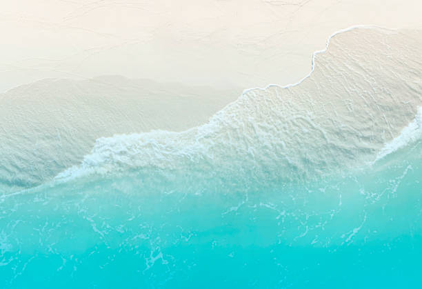 el fondo de agua de olas turquesas de la playa de verano en la orilla del mar y la playa -imagen de patrón de verano - ola fotos fotografías e imágenes de stock