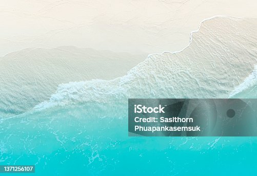 istock The turquoise wave water background of summer beach at the seashore and beach -Summer pattern image 1371256107
