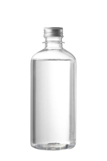 istock clear plastic bottle with liquid on white background, Round bottle 1371257266