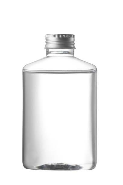 istock clear plastic bottle with liquid on white background, Flat bottle 1371257321