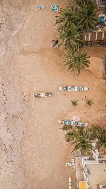 aerial view of the busy Gambian market 10th june 2021