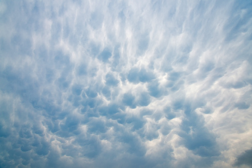 Mamatus clouds in the sky - a rare kind of cloud