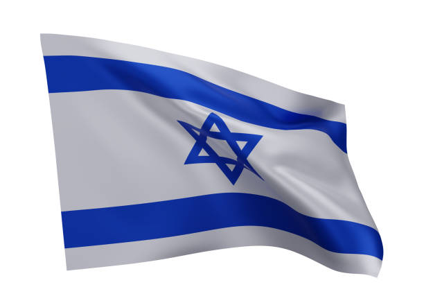 istock 3d flag of Israel isolated against white background. 3d rendering. 1371264884