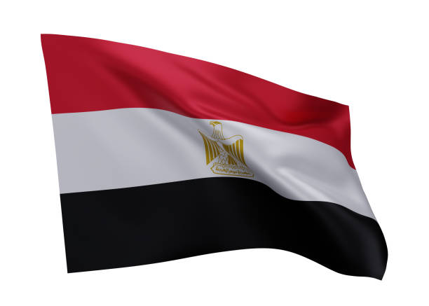 istock 3d flag of Egypt isolated against white background. 3d rendering. 1371265244