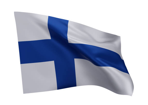 istock 3d flag of Finland isolated against white background. 3d rendering. 1371265275