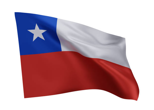 istock 3d flag of Chile isolated against white background. 3d rendering. 1371265565