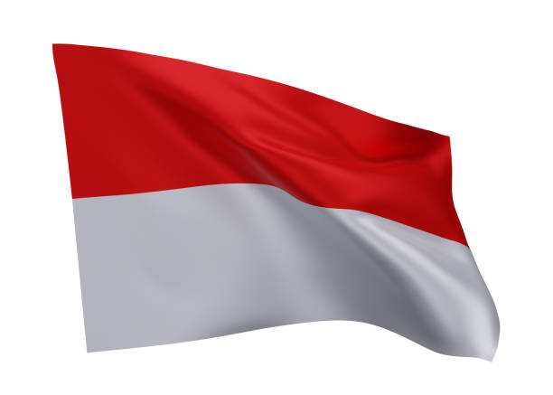 bandiera 3d dell'indonesia isolata su sfondo bianco. rendering 3d. - turismo di eco foto e immagini stock