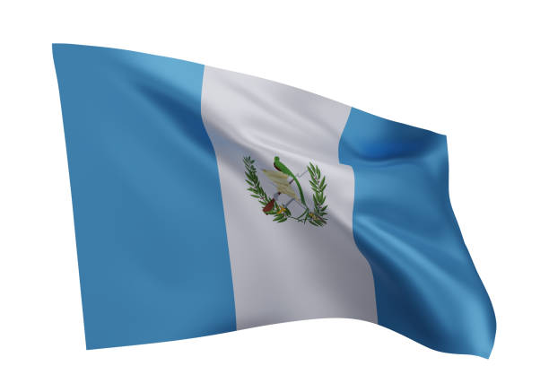 istock 3d flag of Guatemala isolated against white background. 3d rendering. 1371265628