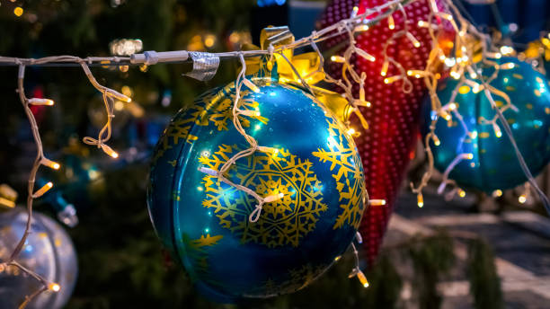istock Christmas big size decorations in the city 1371266414