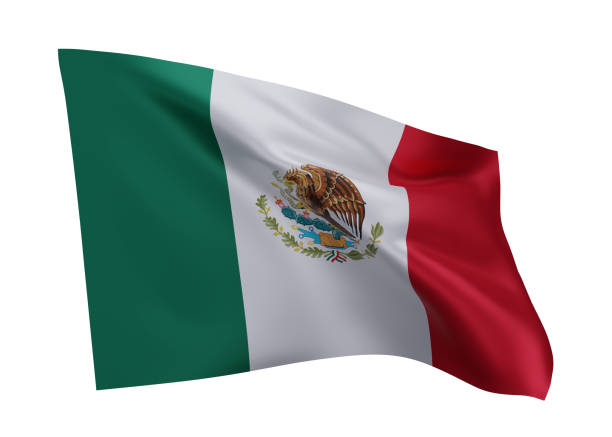 istock 3d flag of Mexico isolated against white background. 3d rendering. 1371266681
