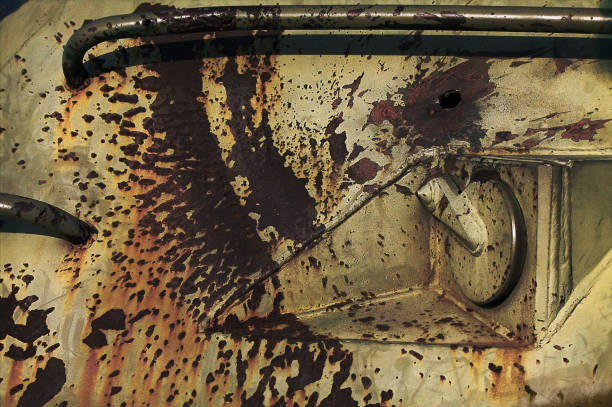 istock Armoured vehicle damaged by a shell 1371266797