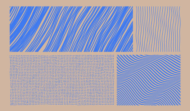 원근에서 불규칙한 선 패턴. 줄무늬가있는 기하학적 배경 화면. 스레드와 유사한 스트립입니다. 표지 디자인 템플릿을 참조하십시오. 벡터 그림입니다. - geometry backgrounds single line striped stock illustrations