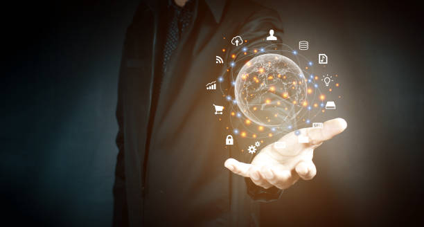 istock Businessmen use Internet connection technology and digital marketing. 1371270590