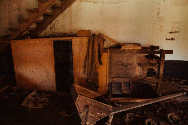 istock Old abandoned water mill in the forest. Abandoned building. 1371271210