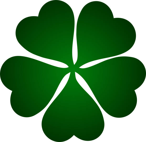 Five Leaf Clover Clover Shape With Five Leaves On White Background Stock  Illustration - Download Image Now - iStock