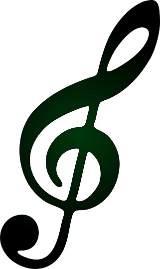 The most popular of the musical symbols is G-clef. Clef icon isolated on transparent background vector.