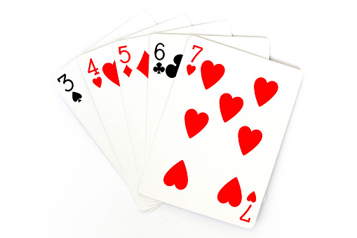 Ace of hearts playing card with a piece of heart missing made from jigsaw puzzle, isolated on white with clipping path.\nMissing Piece.