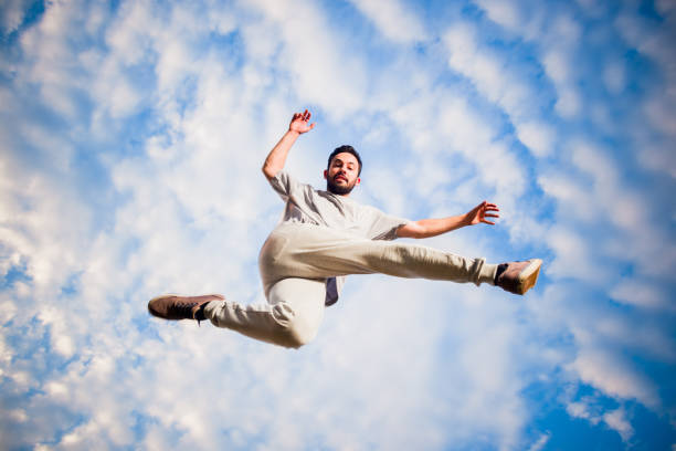 istock Parkour man while jumping in air 1371286111