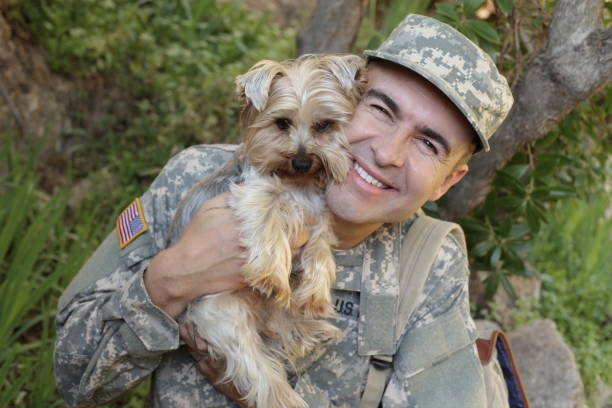 istock Soldier reunited with his dog 1371288681