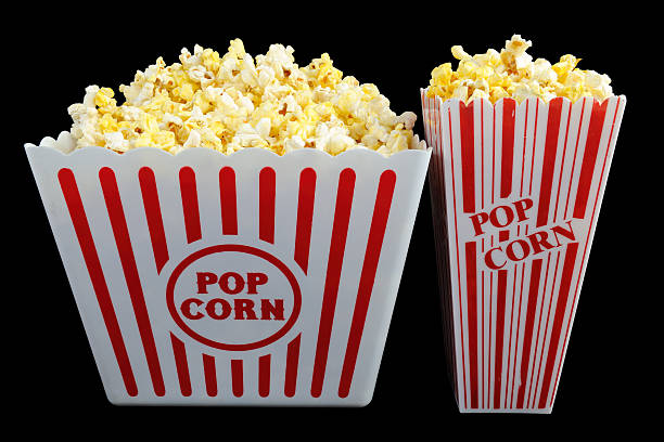 istock Two Sizes of Popcorn on Black 137129162