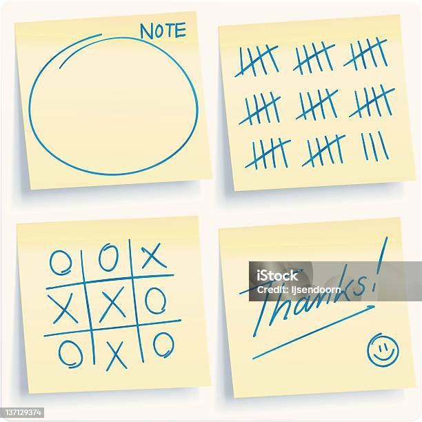 Memos Stock Illustration - Download Image Now - Tally Chart, Tic-Tac-Toe, Handwriting