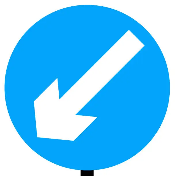 Vector illustration of Keep left traffic sign