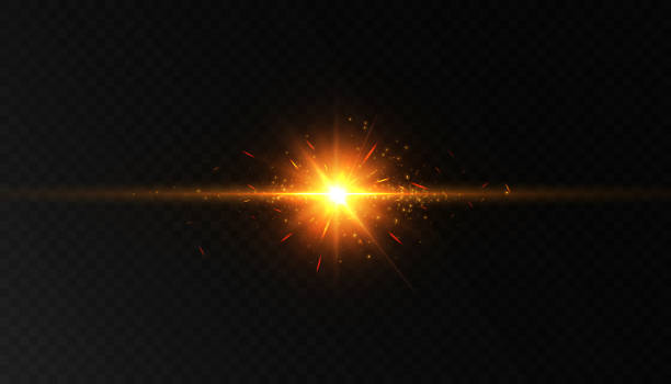 ilustrações de stock, clip art, desenhos animados e ícones de light gold star png. light sun glow png. light flash of warm light with highlights. - sparks