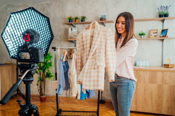 istock Woman vlogger recording dressing up 1371300666