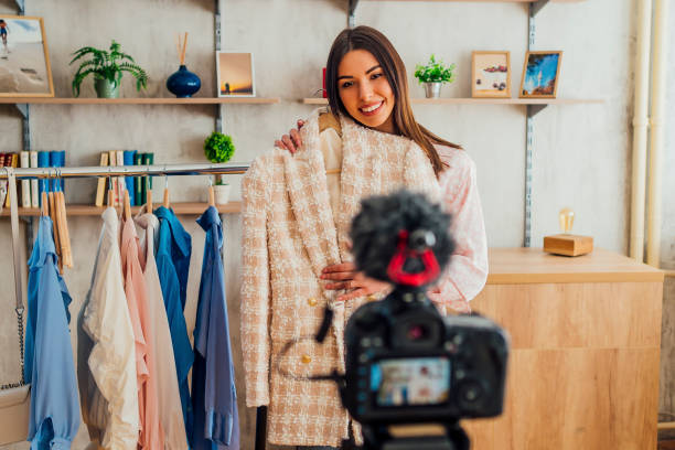 istock Woman vlogger recording dressing up 1371300686