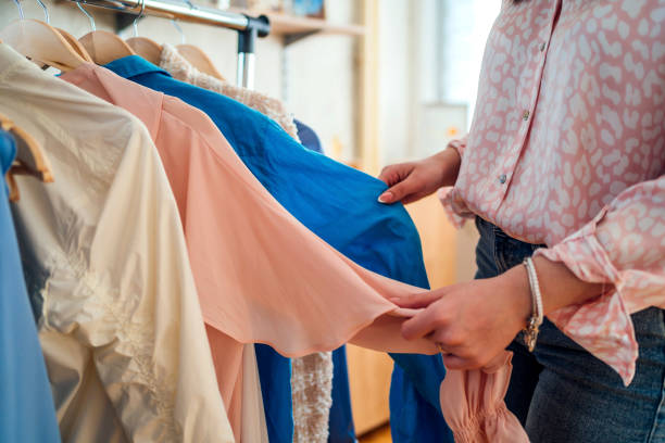 Woman choose outfit dressing