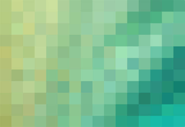 istock Background from green and yellow colors squares. Geometric texture. Abstract art pattern of square pixels, space for your design or text. A backing of mosaic squares 1371301866