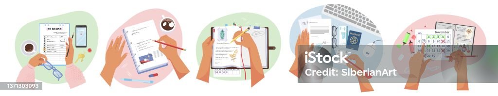 People Taking Notes Drawing.pdf Writing Hands People Taking Notes Writing Diary Planning Schedule To Do ...