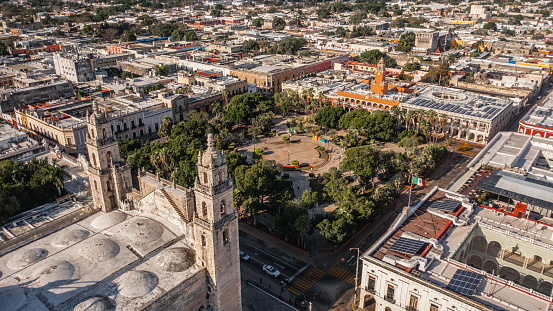 Aerial view of Plaza Grande in Merida