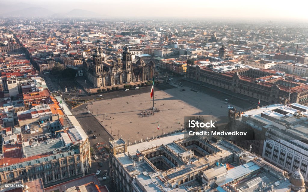 Constitution square in Mexico city Aerial view of constitution square in Mexico city Mexico City Stock Photo