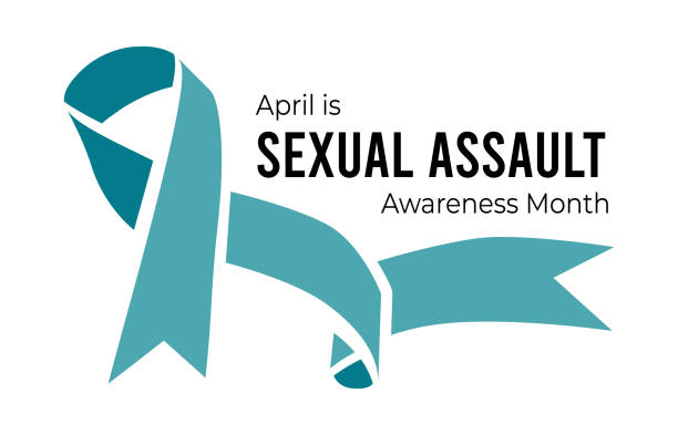 April is Sexual Assault Awareness Month. Vector illustration on white vector art illustration