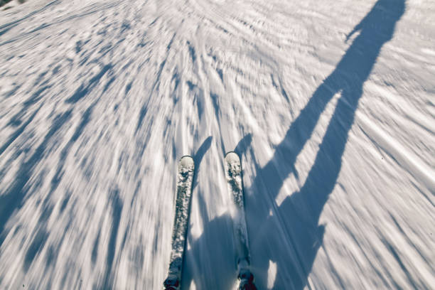 First Person View Of Downhill Skiing